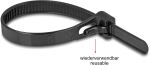 DeLOCK Kabelbinder wiederverwendbar hitzebeständig L 150 x B 7,5 mm 100 Stück schwarz