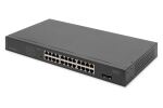 Digitus 24-Port Gigabit Netzwerkswitch, 19 Zoll, unmanaged, 2 Uplink Ports, SFP