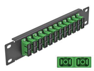 DELOCK 10" LWL Patchpanel 12 Port SC Duplex grün 1HE schw.