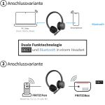 GEQUDIO GC-2 DECTHeadset für FritzBox,mit BT für PC/Handy