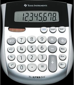 Texas Tischrechner anzeigend TI-1795 SV Solar Battery