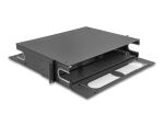 DELOCK 19" LWL Patchpanel mit Sichtfenster 2 HE dunkelgrau
