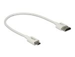 DELOCK HDMI-Kabel HighSpeed Ethernet A->MikroD 4K/3D 0,25