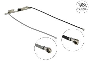 DELOCK Doppelantenne WLAN 2xMHF 4L-St 1.12-3.18dBi 36cm
