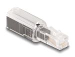 DeLOCK Telefonkabel-Verdrehschutz Adapter RJ10 Stecker zu RJ10 Buchse transparent / schwarz