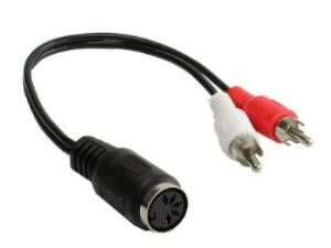 Alcasa AD-2CS5B Audio-Kabel 0,2 m 2 x RCA DIN (5-pin) Schwarz, Rot, Weiß