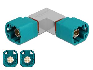 DELOCK Adapter HSD Z Stecker zu HSD Z Stecker gewinkelt