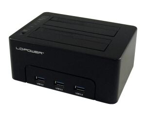 LC-Power LC-DOCK-U3-HUB Speicherlaufwerk-Docking-Station USB 3.2 Gen 1 (3.1 Gen 1) Type-B Schwarz