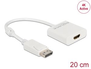 DELOCK Adapter DisplayPort 1.2 zu HDMI Buchse 4K Aktiv weiß