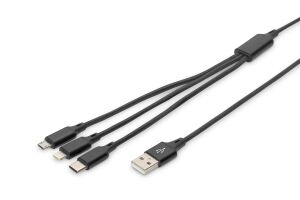Digitus 3-in-1 USB-Ladekabel, 1m