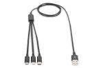 Digitus 3-in-1 USB-Ladekabel, 1m