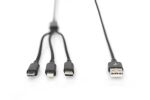 Digitus 3-in-1 USB-Ladekabel, 1m