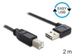 DELOCK Easy USB Kabel A 90° -> B St/St 2.00m schwarz