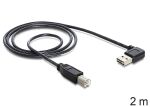 DELOCK Easy USB Kabel A 90 -> B StSt 2.00m schwarz