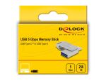 DELOCK USB-Stick 5 Gbps USB-C + Typ-A 256 GB - Metallgehäuse