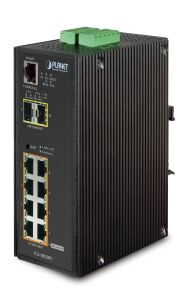 PLANET Industrial 8-Port 10/100/1000T 802.3af PoE + 2