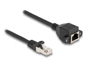 DELOCK RJ50 Verlängerungskabel Stecker zu Buchse SFTP 5m SW