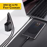 Intenso Power Adapter W30AC, 30W, USB-A und USB-C Anschluss, schwarz