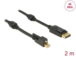 DELOCK Displayport Kabel mini DP -> DP St/St 2.00m 4K +Schra