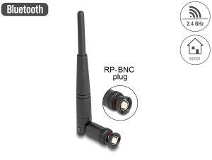 DELOCK WiFi 2,4 GHz Antenne BNC Stecker 2 dBi 14,5 cm omnidi