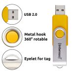 Intenso 5 x USB-Stick Office Line, 64 GB, USB-A, 3.2 Gen 1x1, bunt