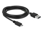 DeLOCK EASY-USB 2.0-A - USB 2.0 micro-B, 3m USB Kabel USB A Micro-USB B 0,48 Gbit/s Schwarz