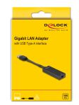 DELOCK USB Typ-A Adapter zu Gigabit LAN slim
