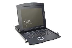 Digitus 17" LCD KVM Konsole, 1-Port VGA, deutsche Tastatur