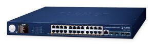 PLANET Layer 3 24-Port 10/100/1000T Managed L3 Gigabit Ethernet (10/100/1000) Power over Ethernet (PoE) Blau