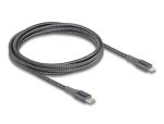 DeLOCK Daten- und Ladekabel USB Type-C zu Lightning für iPhone, iPad und iPod grau 2 m MFi