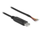 DeLOCK Adapterkabel USB 2.0 Typ-A zu seriell RS-232 mit 9 offenen Kabelenden + Schirmung 2 m