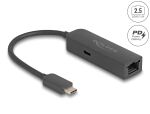 DeLOCK USB Type-C Adapter zu 2,5 Gigabit LAN mit Power Delivery 100 Watt