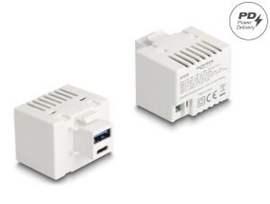 DELOCK Keystone Modul mit USB Typ-A und USB Type-C PD 20 W