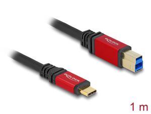 DeLOCK USB 5 Gbps Kabel USB Type-C Stecker zu USB Typ-B Stecker 1 m rot Metall