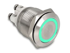 DELOCK Drucktaster zum Einbau 19 mm 4x Schraubklemme LED gr.