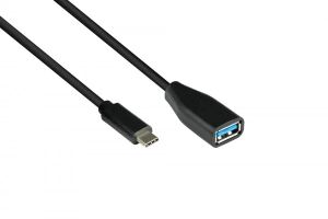 Alcasa 2811-OTG USB Kabel USB 3.2 Gen 1 (3.1 Gen 1) 0,1 m USB C USB A 5 Gbit/s Schwarz