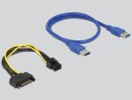 DELOCK Riser Karte PCI Express x1 > x16 mit 60 cm USB Kabel