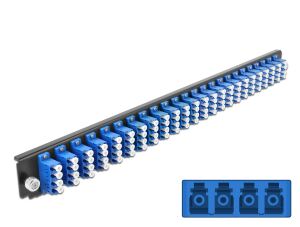 DELOCK 19" LWL Spleißbox Frontblende 24 Port LC Quad blau