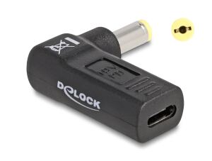 DeLOCK Adapter für Notebook Ladekabel USB Type-C Buchse zu Acer 5,5 x 1,7 mm Stecker 90° gewinkelt