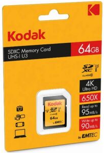 Kodak SDXC 64GB Class10 U3 UHS-I Klasse 10