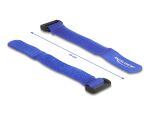 DELOCK Klett-Kabelbinder m. Schlaufe L150 xB20mm blau 5Stk.