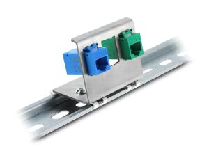 DELOCK Keystone Metall Halterung 3 Port für Hutschiene