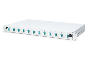 Digitus LWL Spleißbox, 1HE, bestückt, 12x LC DX, OM3