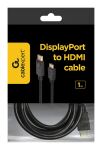 Gembird DisplayPort - HDMI, 1m HDMI Typ A (Standard) Schwarz