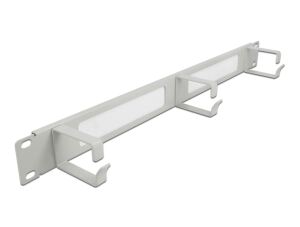 DELOCK 19" Kabelmanagement Bürstenleiste 3 Bügel 1 HE grau