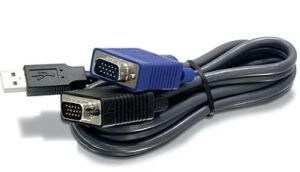 Trendnet 2.8m USB/VGA KVM Tastatur/Video/Maus (KVM)-Kabel Schwarz 2,8 m