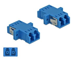 DeLOCK LWL Kupplung LC Duplex Buchse zu LC Duplex Buchse Singlemode 2 Stück blau