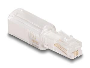 DeLOCK Telefonkabel-Verdrehschutz Adapter RJ10 Stecker zu RJ10 Buchse transparent / weiß