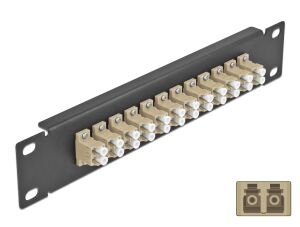 DELOCK 10" LWL Patchpanel 12 Port LC Duplex beige 1HE schw.