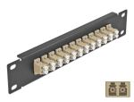 DELOCK 10" LWL Patchpanel 12 Port LC Duplex beige 1HE schw.